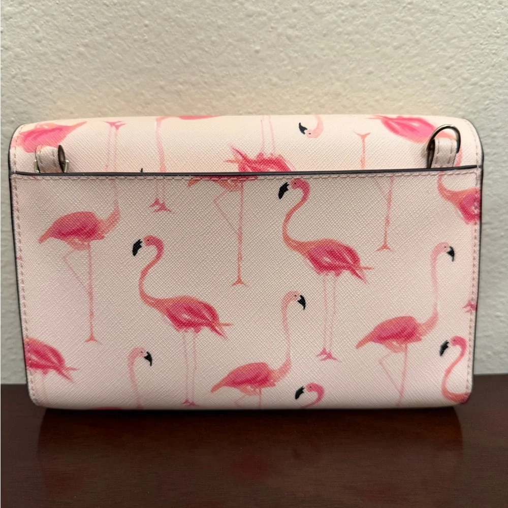 kate spade Pink and Hot Pink Flamingo Print Crossbody Bag - Picture 14 of 15